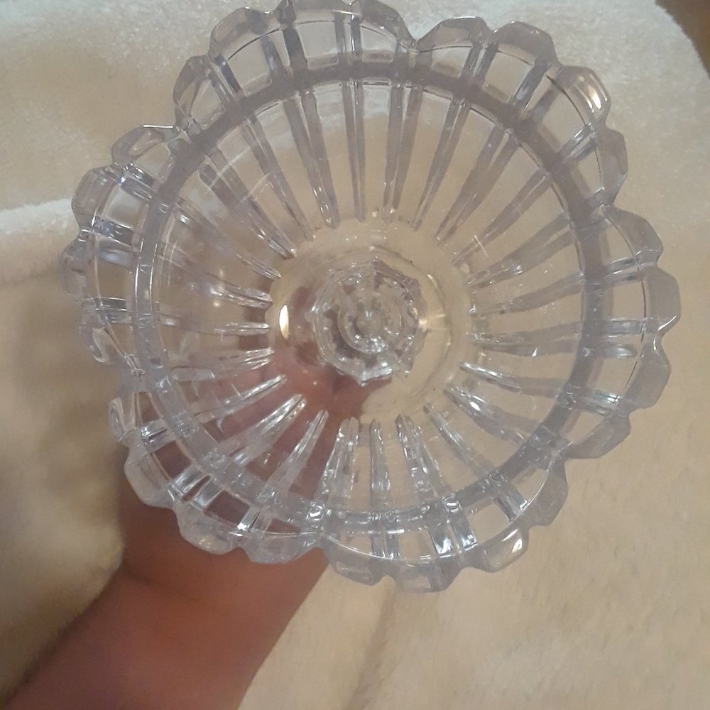 Cut glass candy dish